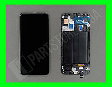 Дисплей модуль Samsung SM A505 OLED A50 Black 2019 у зборі з рамкою