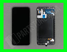 Дисплей модуль Samsung SM A307 OLED A30s Black 2019 у зборі з рамкою