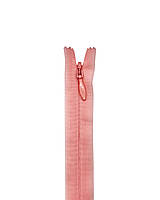Молния потайная на нейлоновой основе, YKK , розовая , 25 см.