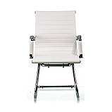 Офісне крісло для відвідувачів Solano Special4You білий кожзам на хром опорі полозах, фото 2