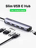 USB-хаб Ugreen USB type-c багато портовий адаптер концентратор 5 в 1 алюмінієвий 15 см Grey (CM417), фото 2