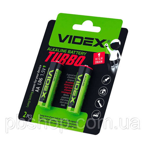Батарейка AA LR6 Videx Turbo Alkaline лужна 1.5В, фото 1