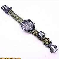 Годинник із браслетом із паракорду для виживання гвинто компас шнур паракорд скребок свисток браслет