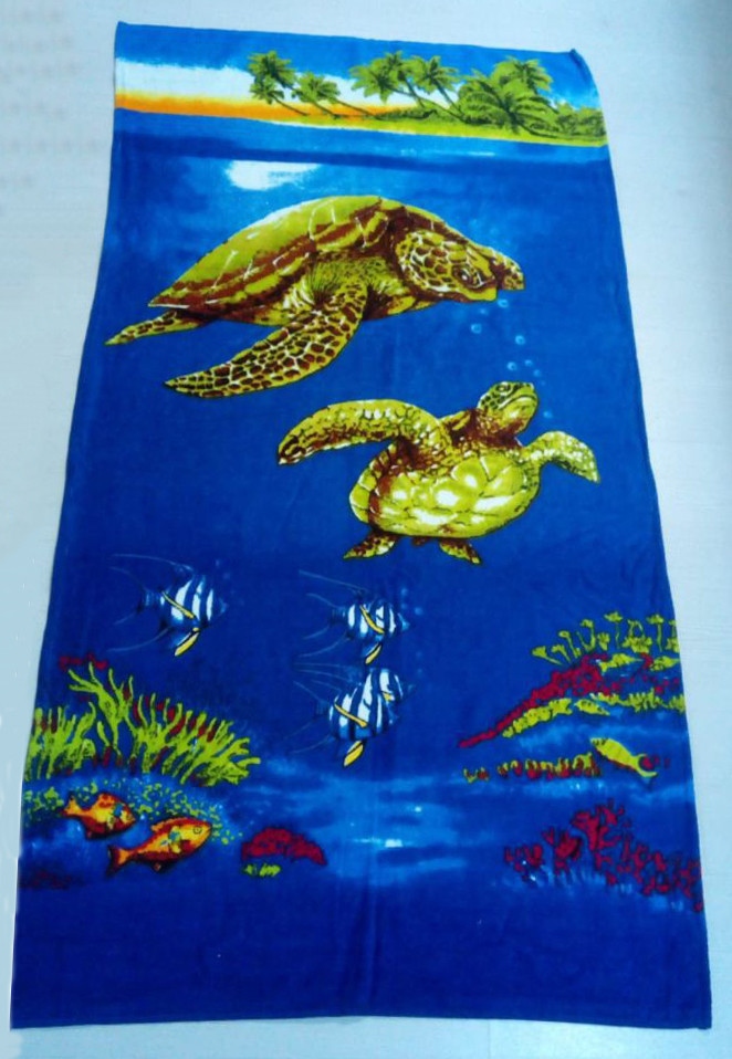 Дитячий пляжний рушник 75х150 см бавовна Черепахи
