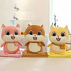 Іграшка подушка з пледом із мікрофібри 3в1 Білочка, висота 50 см, бежева, фото 2