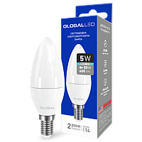 LED-лампа GLOBAL C37 CL-F 5W яскраве світло 220 V E14 AP (1-GBL-134)