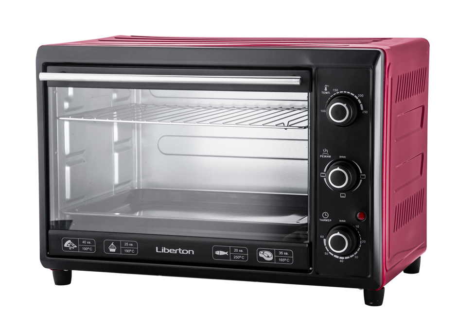 Духовка електрична піч настільна LIBERTON LEO-400 RED (40 л, 2000 Вт, Німеччина)