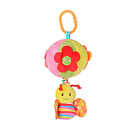 Брязкальце м'яке "Bimbo" (заводний механізм, пищалка, шелестящие елементи, кліпса) ВМ - 41025 Бджілка