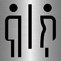 Металева табличка на туалет чоловічий і жіночий із кріпленням