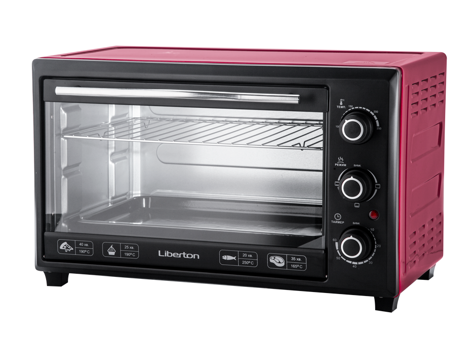 Духовка електрична піч настільна LIBERTON LEO-351 RED (35 л, 1800 Вт, Німеччина)
