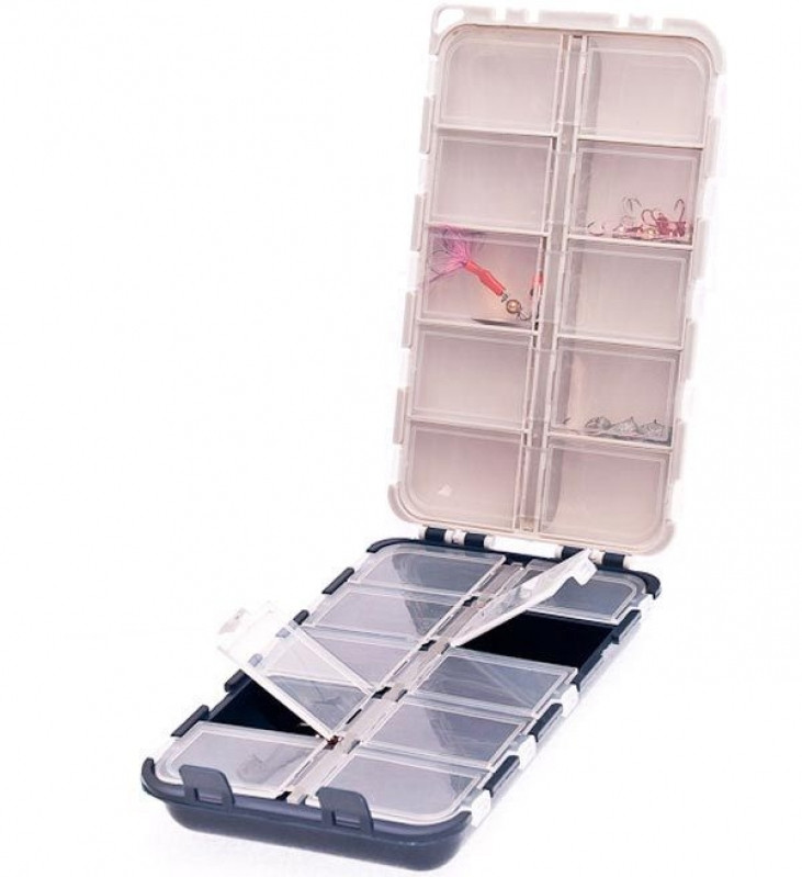 Коробка Aquatech 2420 двойная 20 ячеек с крышк. (для крючков и т.п.)