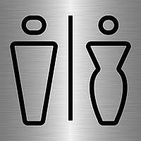 Металлическая табличка для дверей туалета с креплением