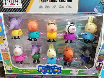 Ігровий набір Свинки Пеппи Peppa Pig фігурки Друзі та меблі кухня