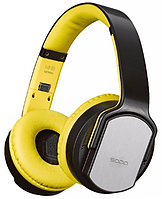 Беспроводные Bluetooth Наушники SODO MH2 + колонка 2в1 Желтые