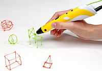 3D ручка c LCD дисплеем и эко пластиком для 3Д рисования 3DPEN-2 Жёлтая