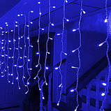 Гірлянда Водоспад 320 LED 3 м*1.5м Синій, штора гірлянда на вікно, гірлянда завіса блакитна, новорічна гірлянда, фото 2