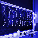 Гірлянда Водоспад 320 LED 3 м*1.5м Синій, штора гірлянда на вікно, гірлянда завіса блакитна, новорічна гірлянда, фото 7