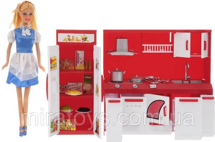 Лялька Defa Lucy з набором меблів 8085, Кухня для Барбі, Меблі для Барбі, фото 1