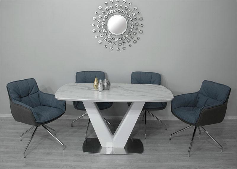 Стіл California T7242 біла матова кераміка White Matt Ceramic ZH01 1400х800х760 мм