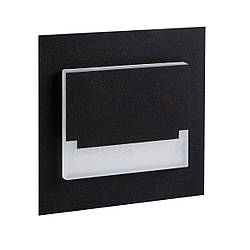 Врізний світильник для підсвічування сходів  12V 4000к Чорний SABIK MINI LED B-NW Kanlux