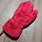 Теплі дитячі в'язані, махрові рукавички з мотузкою та відворотом 3-5 років "GLOVES" Червоні, фото 3