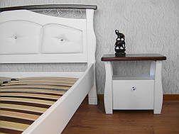 Тумбочка приліжкова для спальні з масиву натурального дерева "Грета Вульф" біла, фото 2