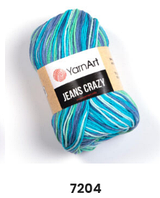 Нитки пряжа для в'язання бавовна акрил JEANS CRAZY  Джинс Крейзі від YarnArt Ярнарт № 7204