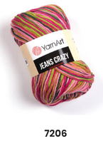 Нитки пряжа для в'язання бавовна акрил JEANS CRAZY  Джинс Крейзі від YarnArt Ярнарт № 7206