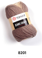 Нитки пряжа для в'язання бавовна акрил JEANS CRAZY  Джинс Крейзі від YarnArt Ярнарт № 8201