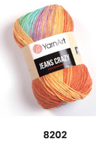 Нитки пряжа для в'язання бавовна акрил JEANS CRAZY  Джинс Крейзі від YarnArt Ярнарт № 8202