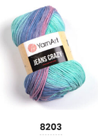 Нитки пряжа для в'язання бавовна акрил JEANS CRAZY  Джинс Крейзі від YarnArt Ярнарт № 8203