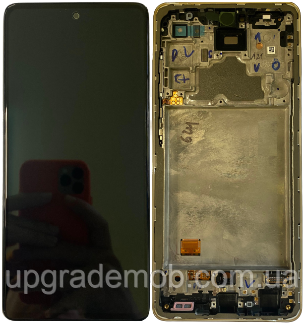 Дисплей модуль тачскрин Samsung A725 Galaxy A72 /A726 чорний Amoled оригінал сервісне паковання з рамкою