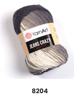 Нитки пряжа для в'язання бавовна акрил JEANS CRAZY  Джинс Крейзі від YarnArt Ярнарт № 8204