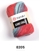 Нитки пряжа для в'язання бавовна акрил JEANS CRAZY  Джинс Крейзі від YarnArt Ярнарт № 8205