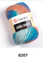 Нитки пряжа для в'язання бавовна акрил JEANS CRAZY  Джинс Крейзі від YarnArt Ярнарт № 8207