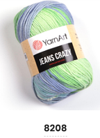 Нитки пряжа для в'язання бавовна акрил JEANS CRAZY  Джинс Крейзі від YarnArt Ярнарт № 8208