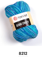 Нитки пряжа для в'язання бавовна акрил JEANS CRAZY  Джинс Крейзі від YarnArt Ярнарт № 8212