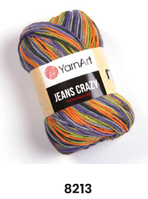 Нитки пряжа для в'язання бавовна акрил JEANS CRAZY  Джинс Крейзі від YarnArt Ярнарт № 8213