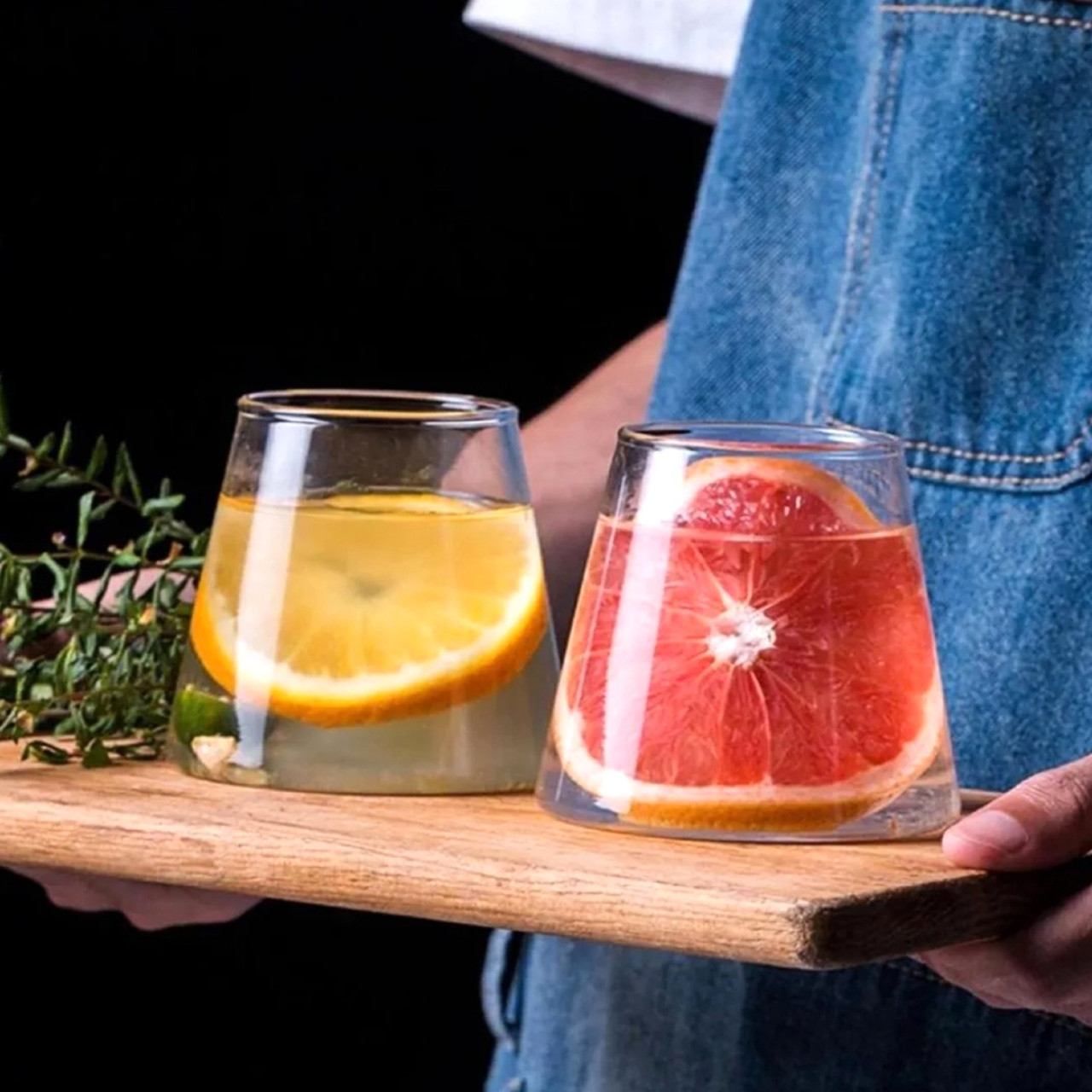 Низький конусний стакан з боросилікатного скла 280 мл