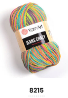 Нитки пряжа для в'язання бавовна акрил JEANS CRAZY  Джинс Крейзі від YarnArt Ярнарт № 8215