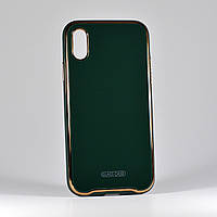 Защитный чехол на Iphone Xs TPU+Glass Venezia Зеленый / Dark Green