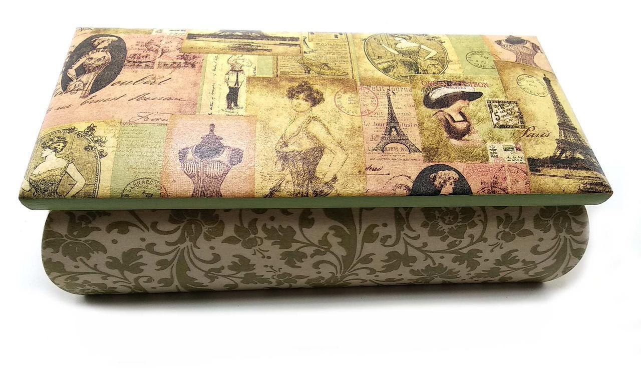 Скринька "Париж" (9х16х7,5 см) масив дерева, фото 1