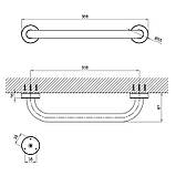 Поручень для ванни прямий 35 см Lidz (CRM)-121.03.01, фото 4