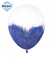 Латексный шарик BELBAL 12"(30 см) Браш с глиттером синий