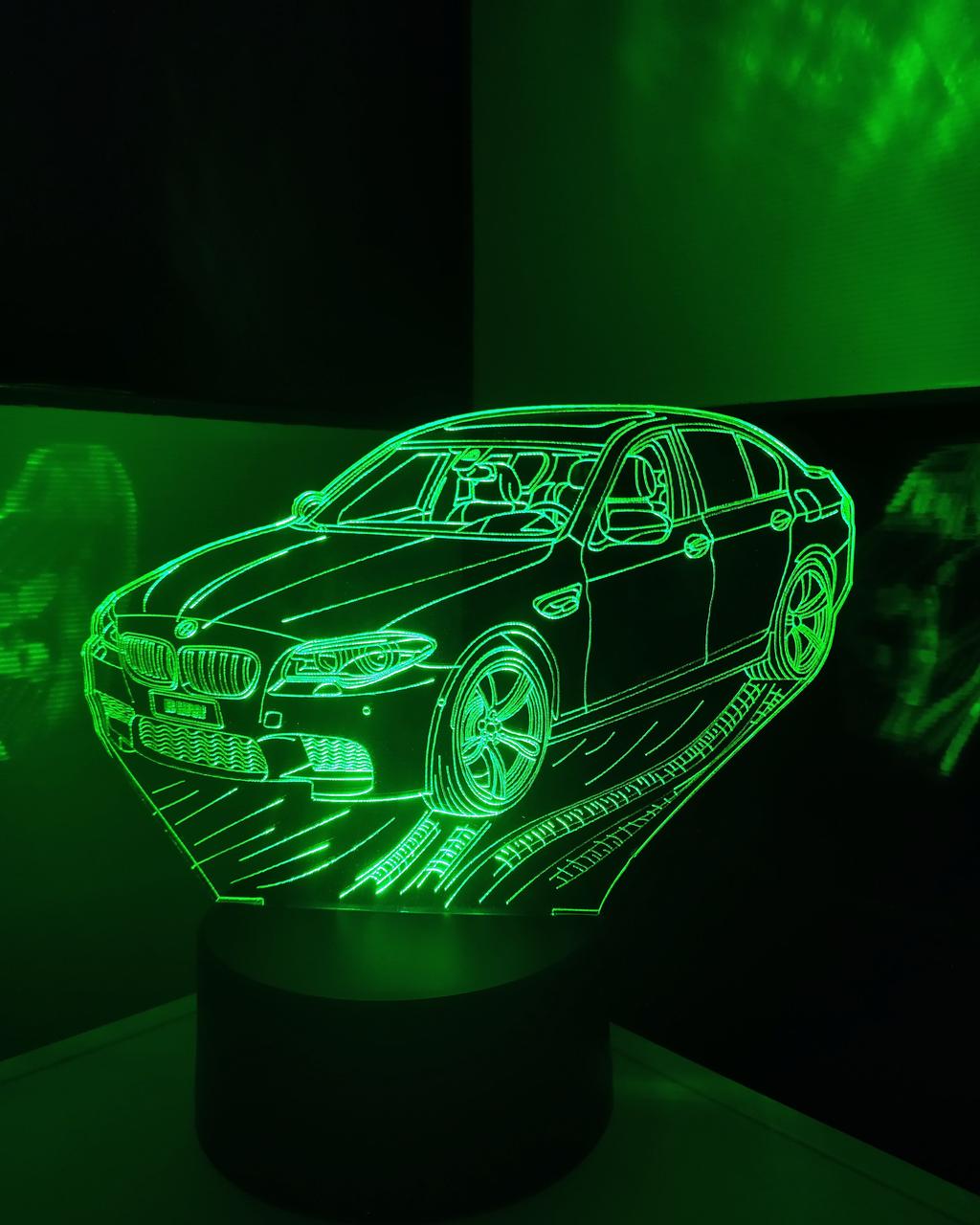 3d-світильник БМВ 13 серія, BMW, 3д-нічник, кілька підсвічувань (на батарейці), подарунок фанату бмв, фото 1