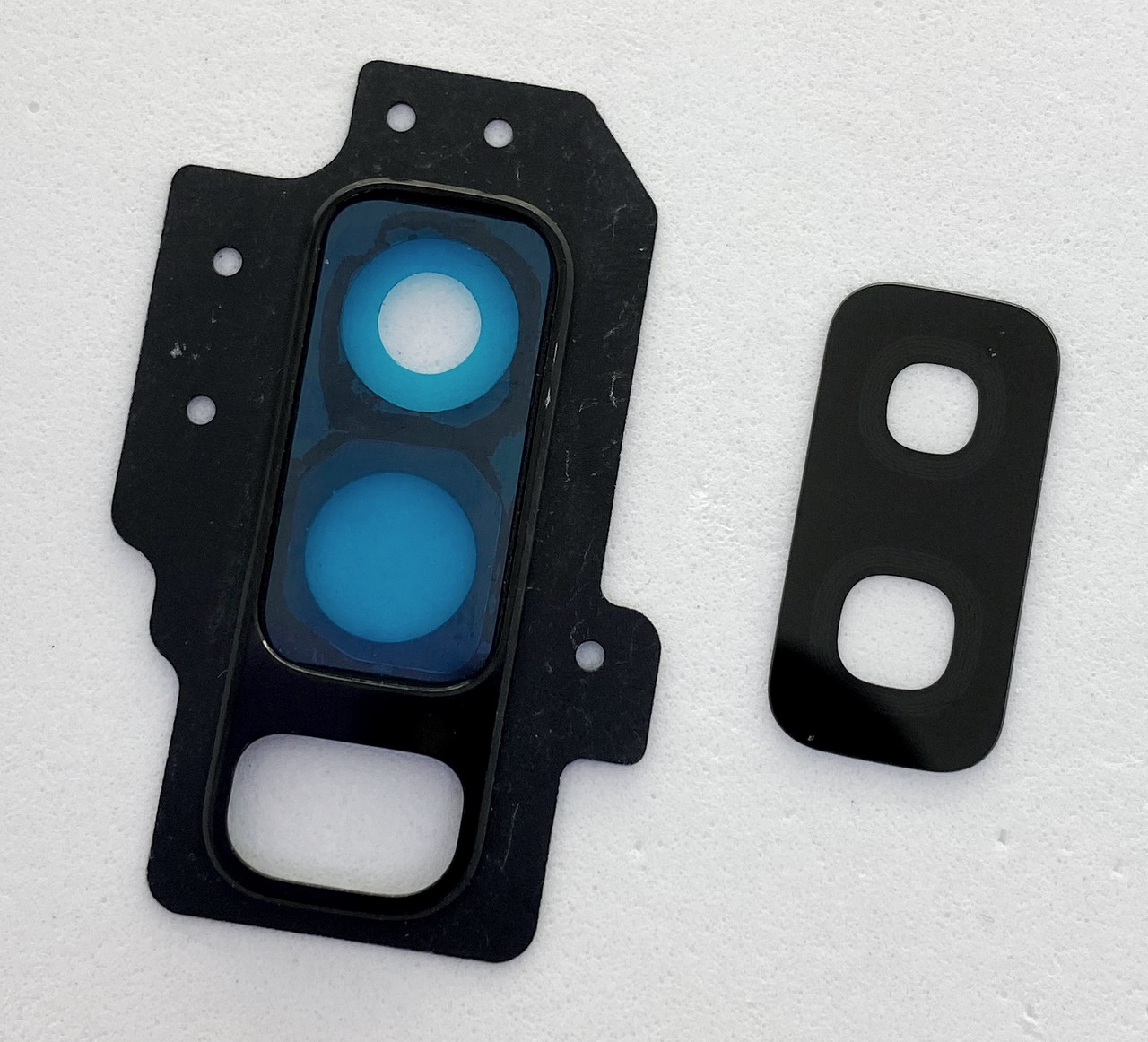 Скло камери для Samsung G965F Galaxy S9 Plus, з рамкою чорного кольору, midnight Black