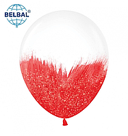 Латексный шарик BELBAL 12"(30 см) Браш с глиттером красный