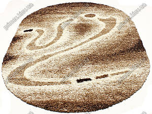 Ворсистий килим "Ієрогліф" shaggy Маджести коричневий з бежевим
