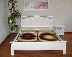 Спальный гарнитур белый из массива натурального дерева "Миледи" (двуспальная кровать, 2 тумбочки), фото 2