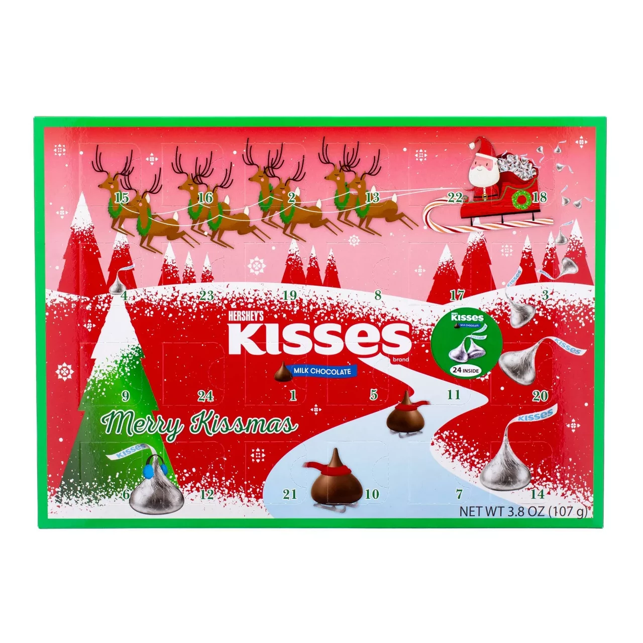 Адвент Календар hershey's Kisses Holiday Advent Calendar 107g